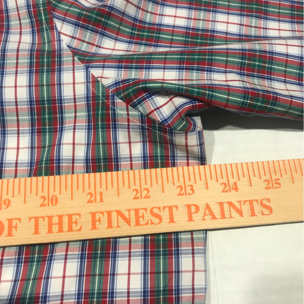L.L. Bean women’s Plaid Shirt - Purple, Blue, and White wrinkle free, 3/4 sleeve - Picture 5 of 8